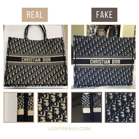 fake vs real dior tote|dior book tote false.